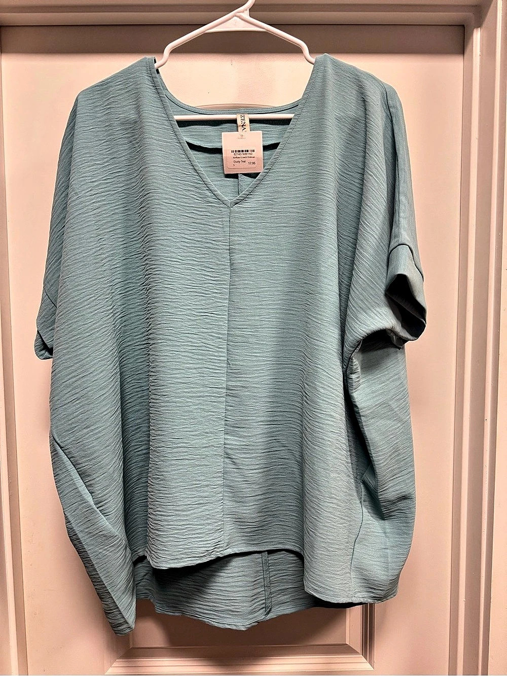Zenana V Neck Tunic in teal Size Small NWT